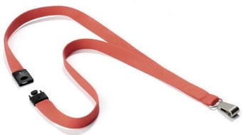 picture of Durable - Premium Textile Lanyard With Silky Soft Textile Finish - Coral - 15mm x 440mm - Pack of 10 - [DL-8127136]