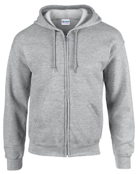 picture of Gildan Heavy Blend Adult Full Zip Hooded Sweatshirt - Sport Grey - BT-18600-SGR