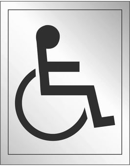 picture of Prestige Disabled Toilet Man Sign LARGE - Silver Effect - 125 x 150Hmm - 1.5mm Aluminium - [AS-SAT34A-ALU]
