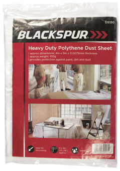 picture of Blackspur Polythene Dust Sheet - 4m x 5m x 0.0075m - [BB-DS150]