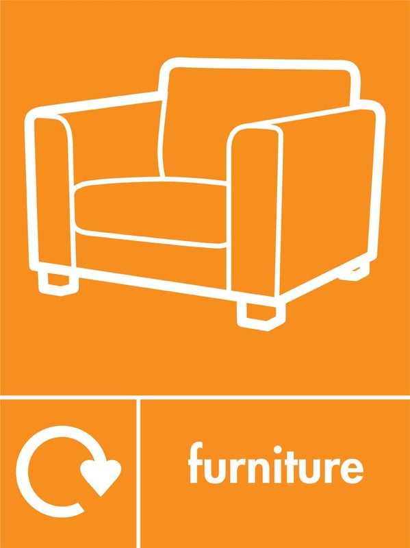 picture of Recycling Signs - Furniture - 300 X 400Hmm - Rigid Plastic - [AS-WR70-RP]