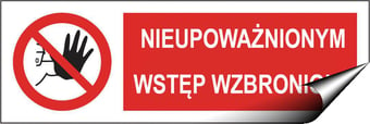 Picture of Polish Safety Sign - Nieupowaznionym wstep wzbroniony / No Admittance to Unauthorised Personnel LARGE - 600 X 200Hmm - Self Adhesive Vinyl - [IH-PL03L-SAV]