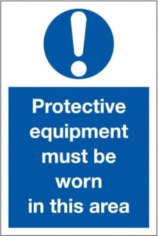 picture of Protective Equipment Area Sign LARGE - 400 x 600Hmm - Rigid Plastic - [AS-MA32-RP]