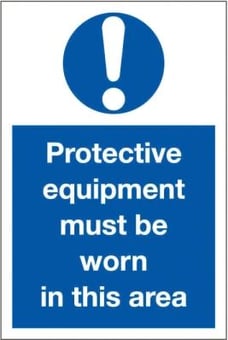 Picture of Protective Equipment Area Sign LARGE - 400 x 600Hmm - Rigid Plastic - [AS-MA32-RP]