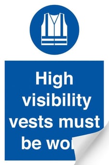 Picture of High Visibility Vests Sign LARGE - 400 x 600Hmm - Self Adhesive Vinyl - [AS-MA202-SAV]