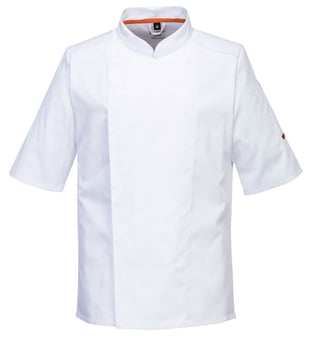 Picture of Portwest C746 - Chef's MeshAir Pro Stretch Jacket S/S - White - PW-C746WHR