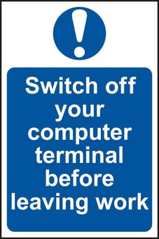 Picture of Spectrum Switch off your computer terminal before leaving work - PVC 200 x 300mm - SCXO-CI-0352