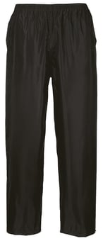 picture of Portwest Waterproof Classic Adult Rain Black Trousers - PW-S441BKR