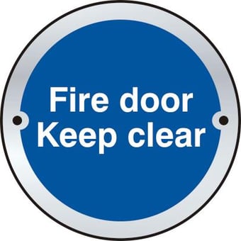 picture of Spectrum Fire door Keep clear door disc – SSS 75mm dia. - SCXO-CI-2440-2