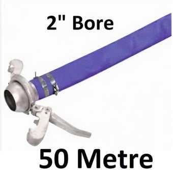 picture of 50 Metre 2" Bore - Blue PVC Layflat Hose Assemblies - 14kg - [HP-LFA2-50M]