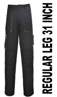 picture of Portwest -  Texo Contrast Trouser - Black - Reg Leg - 245g - PW-TX11BKR