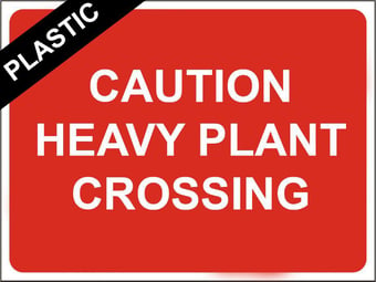 picture of Temporary Traffic Signs - Caution Heavy Plant Crossing - 600 x 450Hmm - Non Reflective - Rigid Plastic - [IH-ZT38-RP] - (MP)