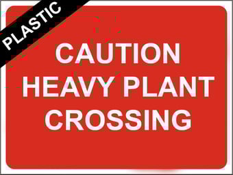 Picture of Temporary Traffic Signs - Caution Heavy Plant Crossing - 600 x 450Hmm - Non Reflective - Rigid Plastic - [IH-ZT38-RP] - (MP)