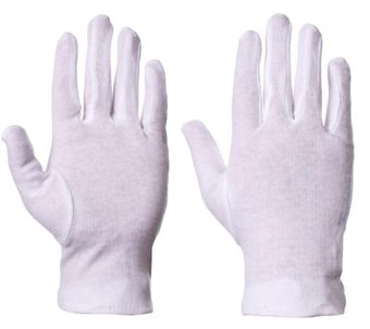 Picture of Supertouch Cotton Gloves 10” Forchette Fitted Cotton Gloves - Mens Size - Pack of 10 Pairs - ST-25504