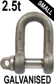 picture of 2.5t WLL Galvanised Small Dee Shackle c/w Type A Screw Collar Pin - 3/4" X 7/8"- [GT-HTSDG2.5]