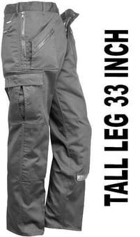 picture of Portwest Superior Grey Comfort Action Trousers - Tall Leg 33 Inch - 245g - PW-S887GRT - (DISC-R)