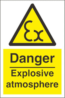 Picture of Danger Explosive Atmosphere Sign - 200 x 300Hmm - Rigid Plastic - [AS-WA225-RP]