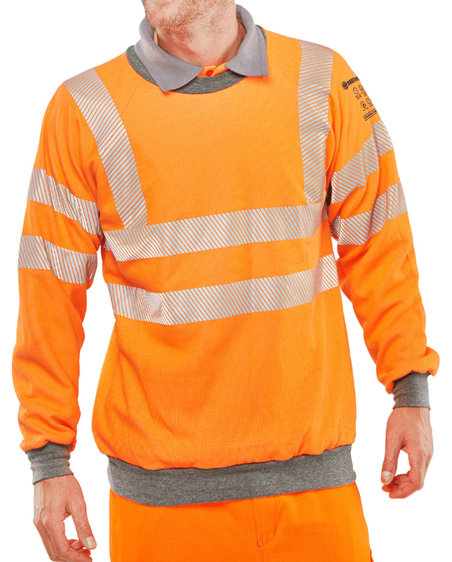 Beeswift ARC Flash GO/RT Sweatshirt Hi-Vis Orange - BE-CARC56OR - (DISC-R)