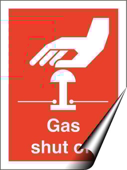 Picture of Tye Tags - Gas Shut Off - 150 X 200Hmm - Self Adhesive Vinyl - [AS-GC17-SAV]