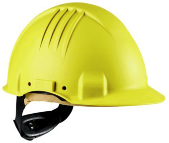 picture of 3M - Yellow High Heat Helmet Polyamide with Glass Fibre - Ratchet - Not Ventilated - [3M-G3501M-GU]