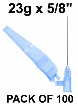picture of Safety Hypodermic Needle - SOL-CARE - 23g X 5/8" (16mm) - Pack of 100 - [CM-SN2358]