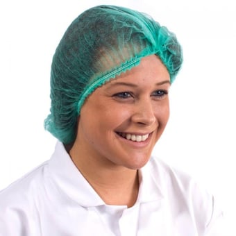 picture of Supertouch Green Disposable Mob Cap - 100 Pieces - Pleated for Compact Storage - [ST-14730]