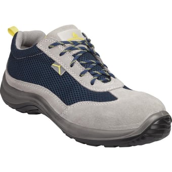 Picture of Delta Plus S1P - SRC - Asti - Suede Split Leather and Mesh Low Shoes - Grey/Blue - LH-ASTISPGB