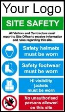 Picture of Site Safety with Your LOGO / Report / Helmets / Footwear / Hi Visibility / Unauthorised Persons Sign - [AS-BASE7]