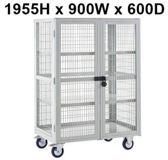 picture of QMP Boxwell Trolley With Doors - Light Grey - Steel - 1955H x 900W x 600D - [QM-XD199060MLXX] - (LP)