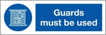 Picture of Guards Must be Used Sign LARGE - 600 x 200Hmm - Rigid Plastic - [AS-MA60-RP]