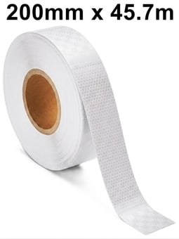 picture of Heskins H6612W Microprismatic Tape - 200mm x 45.7m - White - [HE-H6612W]