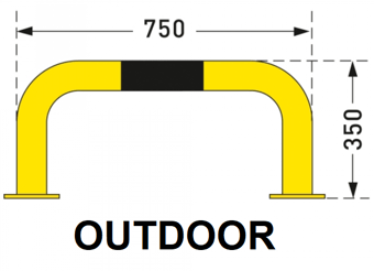picture of BLACK BULL Protection Guard - Outdoor Use - (H)350 x (W)750mm - Yellow/Black - [MV-195.16.265]