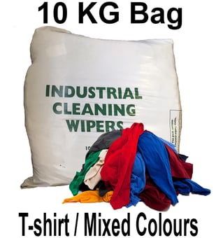 picture of Coloured T-Shirt Cloth Rags - 10KG Bag - Mixed Colour and Material - [MW-TS10KGBAG] - (HP)