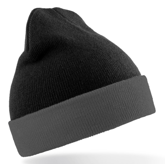 Picture of Result Recycled Black Compass Beanie - Black/Grey - [BT-RC930X-BLGR]