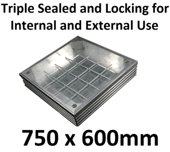 picture of Triple Sealed and Locking for Internal and External Use - Recessed Aluminium Cover - 750 x 600mm - [EGD-TSL-40-7560]