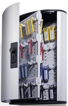 Picture of Durable - Silver Key Cabinet With Combination Lock For 72 KEY CLIP Key Holders - 302 x 400 x 118 mm - [DL-196723]