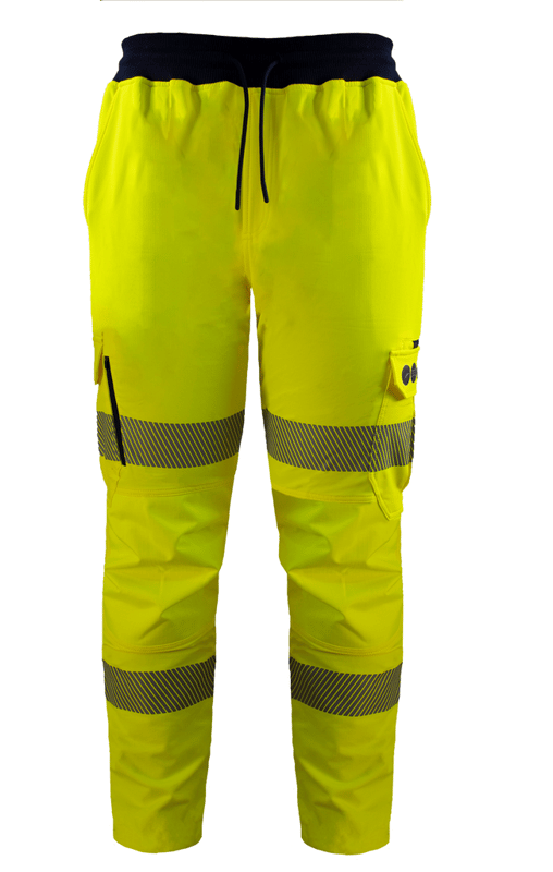 FGX Hi Vis Stretch Regular Leg Yellow Cargo Trouser - FU