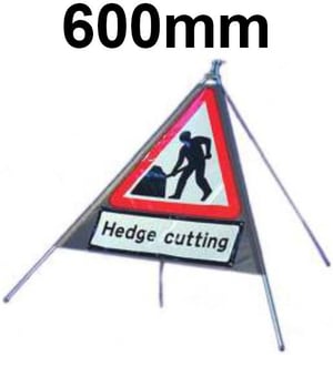 picture of Roll-up Traffic Sign - Hedge Cutting - 600mm Tri. - Reflective - [QZ-7001.600.EF-V.600.HCUT]