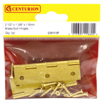 Picture of Centurion SC Medium Duty Solid Drawn Butt Hinges (1 Pair) - 2 1/2" x 1 3/8" x 1.6mm - [CI-CH111P]
