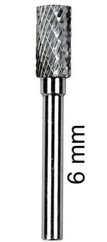 picture of Abracs Carbide Burr Cylindrical No End Cut - A Shape - 6.0mm Spindle Diameter - [ABR-CBA102006DC]