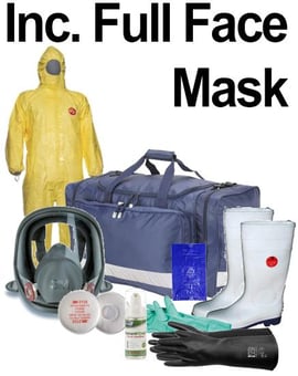 picture of PROFESSIONAL Comprehensive Ebola Clean Up Safety Kit In Spacious Work Bag - With Full Face Mask - IH-EBOLAKIT-COMPRE