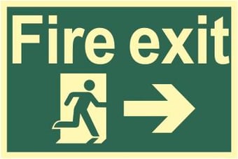 picture of Spectrum Fire Exit Running Man Arrow Right – PHO 300 x 200mm – [SCXO-CI-1581]