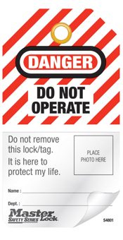 Picture of Danger Do Not Operate - English Photo ID Safety Tag - Pack of 12 - [MA-S4801]