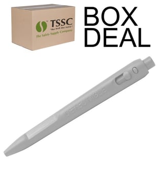 picture of Detectable Retractable Elephant Pen Blue Ink - White Housing - MC - Box Deal 100 Pieces - [IH-DT104I01C66PA02]