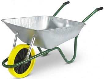 Picture of Walsall Easiload - Heavy Duty Wheelbarrow - Galvanised Pan - Puncture Proof Wheel - 85 Litre - Green [WB-ELTPPW] 