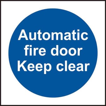 Picture of Spectrum Automatic fire door Keep clear - RPVC 100 x 100mm - SCXO-CI-11337