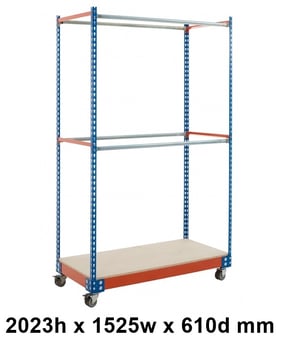 picture of BiG340 Garment Rail Trolley - 2023h x 1525w x 610d mm - 300kg - [BDU-B3MG1506BO]