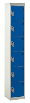 picture of QMP Standard Locker - 6 Compartment - Dark Blue Doors - 1800H x 300W x 450D mm - [QM-LS1830456BXX]