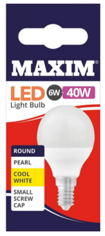 Picture of Maxim LED Round Small Edison Screw Pearl Cool White 40W - [PD-40MLRSESCW5X10] - (DISC-W)