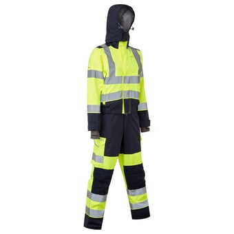 Picture of Leo HoneyChurch EcoViz 10KX Women's 2-Part Stretch Coverall Yellow/Navy - LE-CVL03-Y/NV